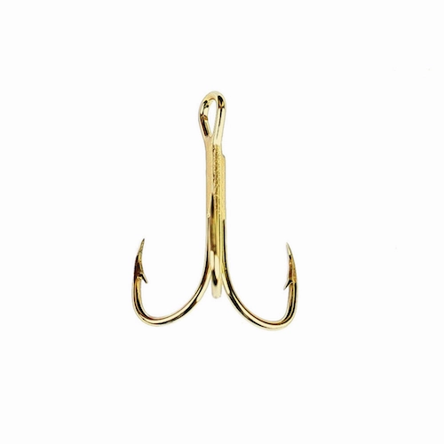 Eagle Claw Snelled 2x Gold Treble Hook